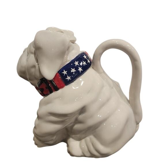 Blue Sky Bulldog Beverage Pitcher Stars & Stripes Teapot Drink Dispenser - Picture 1 of 12